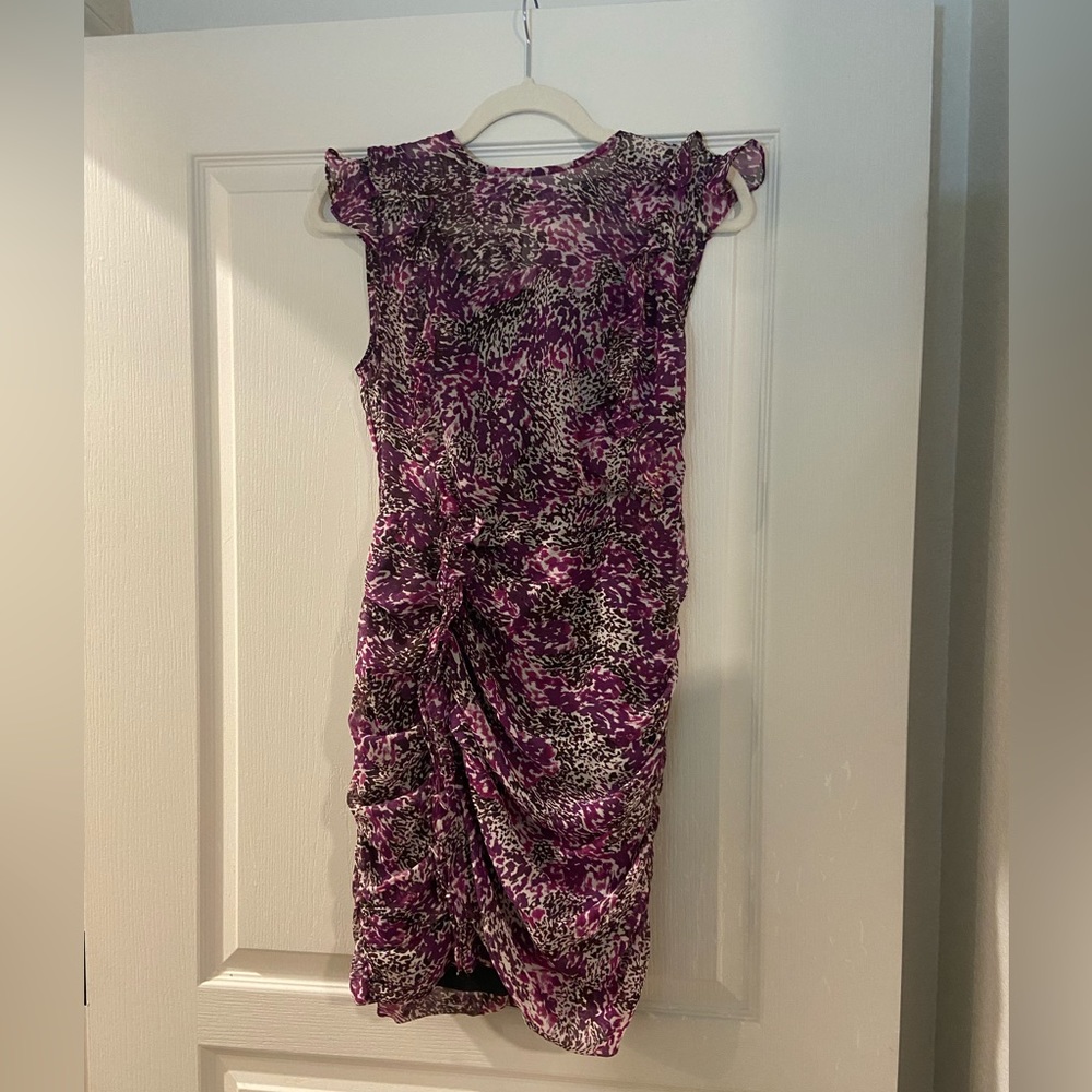 Express size small rouched cheetah dress